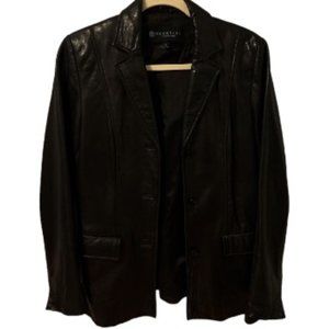 Vintage Reaction Kenneth Cole Y2K Leather Jacket Oversized Sz S